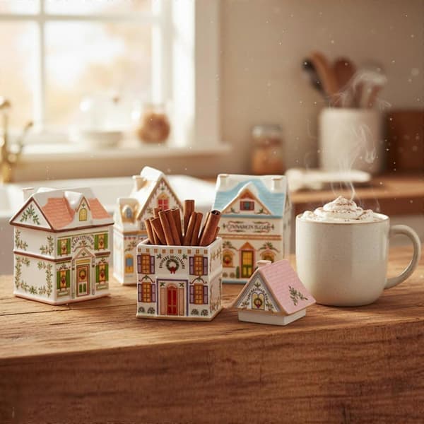 Jul Mini Pepparkakshus By Set, Kryddhusprydnader Med Förvaringslåda För Juldekoration (D)
