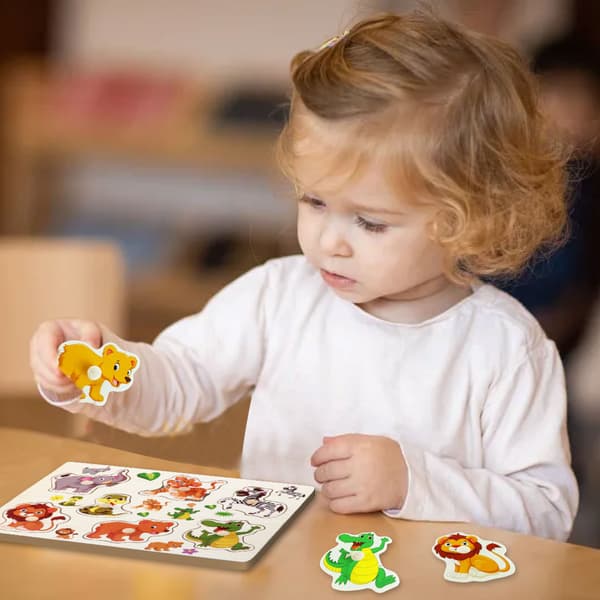 Trepuslespill for 1-3 åringer, gaveeske med trepuslespill [D]