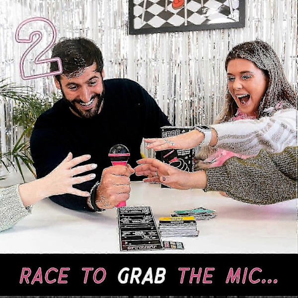 Grab The Mic Karaoke-spel Spännande Grab The Mic, 2-10 Spelare 250 Lyrik-kort