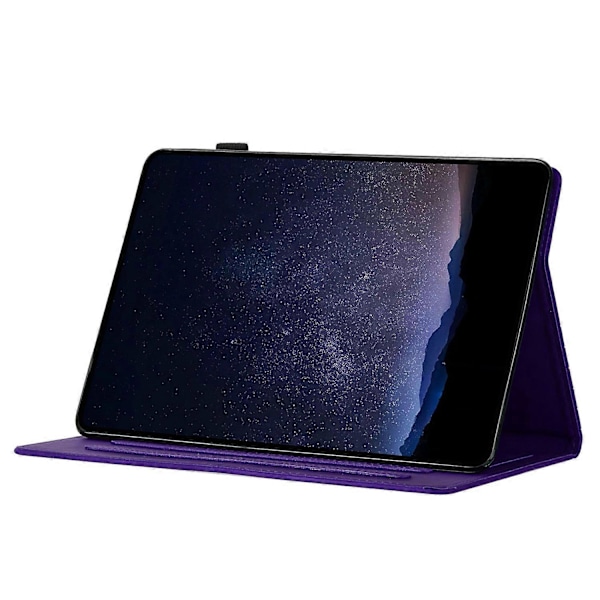 Fodral för Samsung Galaxy Tab S9 FE/S9, Honungsvax-Tryckt Lädertablettfodral med Kortfack
