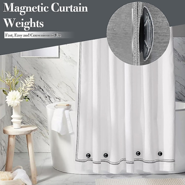 10 st Magnetiska Gardinvikter Draperivikter, Starka Magnetiska Duschdraperivikter, Kraftiga Gardinvikter Botten Inget Behov av Sömnad