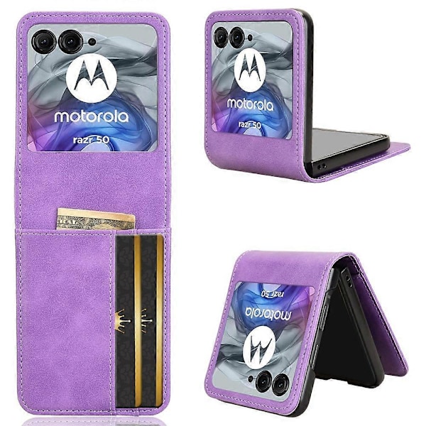 Plånboksfodral för Motorola Razr 50 5G Stöttåligt Läder Telefonskal[D] Multicolor Style A