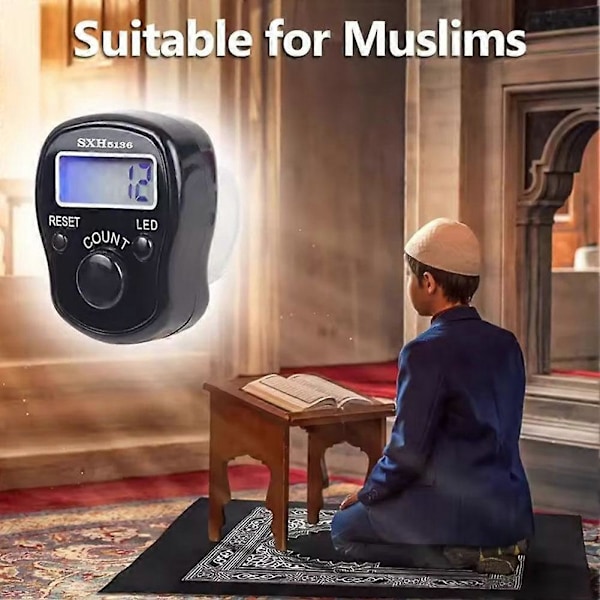 LED Muslimsk Räknare Fingerring Handräknare Digital Tasbih[D]