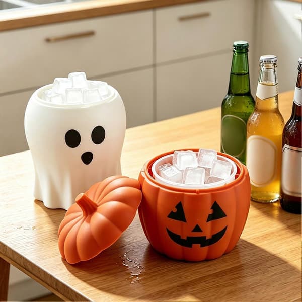 Gresskar Spøkelse Isform Bærbar Isbitbrett Og Oppbevaringsbeholder For Halloweenfest (D) b