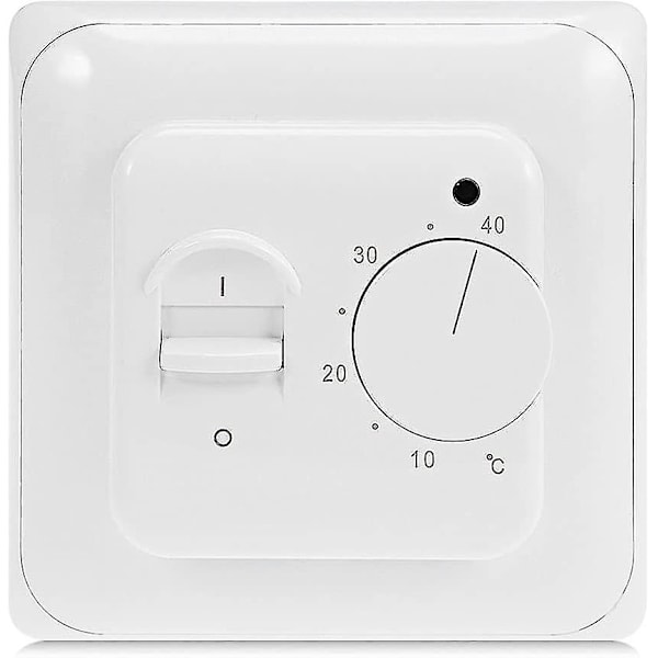 Manuell elektrisk gulvvarme termostat med AC 220v 16a sonde, mekanisk gulvvarme termostatregulator [energi klasse A+++]