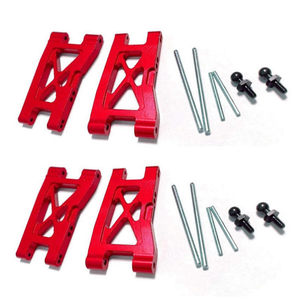 4 kpl metallisia etu- ja takajousitusvarsia LaTrax Teton 1/18 RC-auton päivitysosille, 1[D] red