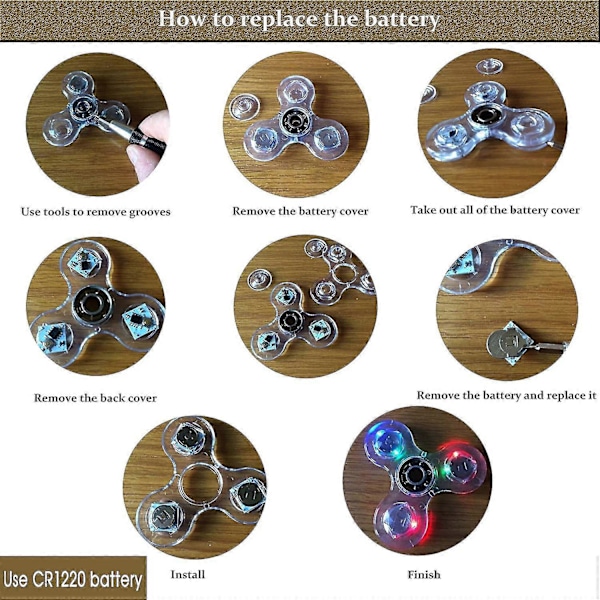 Krystal Luminous LED Lys Fidget Spinner Hånd Top Spinners Gløder i Mørke EDC Stressaflastende Legetøj Gyroskop