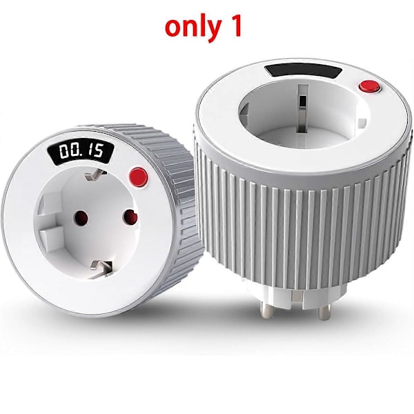 Timerkontakt, Digital Timer Enkel Bryter Roterende Nedtellingstimer 15 Minutter til 24 Timer med LED Digital EU-Plugg[D]