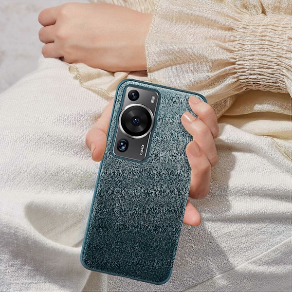 Anti-Fall Telefonskal för Huawei P60 Pro Fönsterfönster Flip Cover PU Läder TPU Akryl Telefonskydd Black