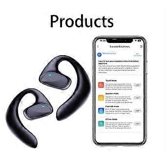 Trådlösa Bluetooth-hörlurar för direktöversättning med 144 språk[D] black