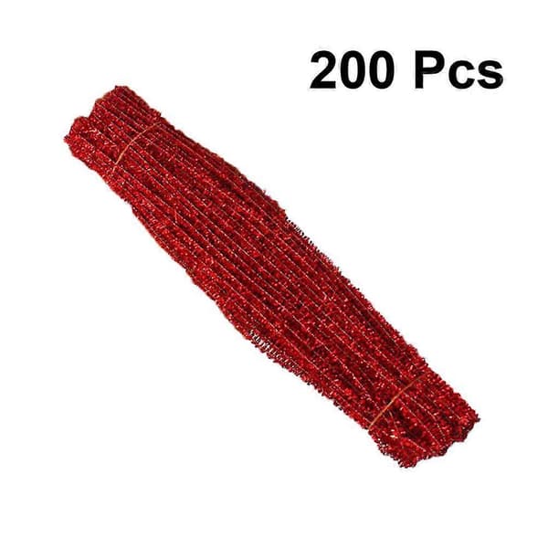 200 stk. DIY Glitterpinner Glitterpinner Julepinner DIY Julepinne (Rød)[D]