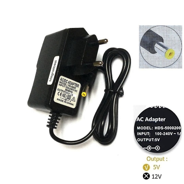 5v 1a AC-adapter för Zoom Ad-14 H2 H4 H4n Pro Arq Ar-96 Ar-48 Uac-2 R16 R24 Q3 Q3hd Ads-5m-06 videomultispårare [kk] Us plug