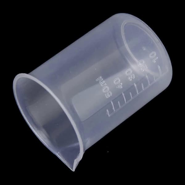 50ml Transparent Mätkopp i Plast för Laboratorium [D]