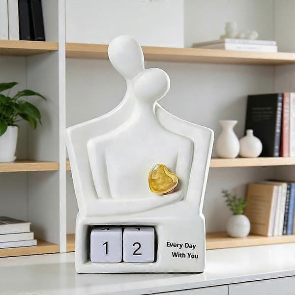 Parfigur Skulptur Med Hjertedetalj, Hjemmeaksentpynt (D)