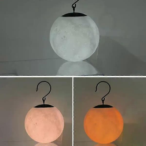 3D Månelampe LED Atmosfærelys Tre Lysmoduser Nattlampe for Soverom Reise Camping[D]