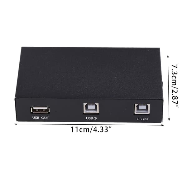 2 i 1 ut USB-printerdeler, 2 USB 2.0-porter Splitter Printeradapter Delingsenhet Bryterboks for PC-skriver Datamaskinskannere[D]