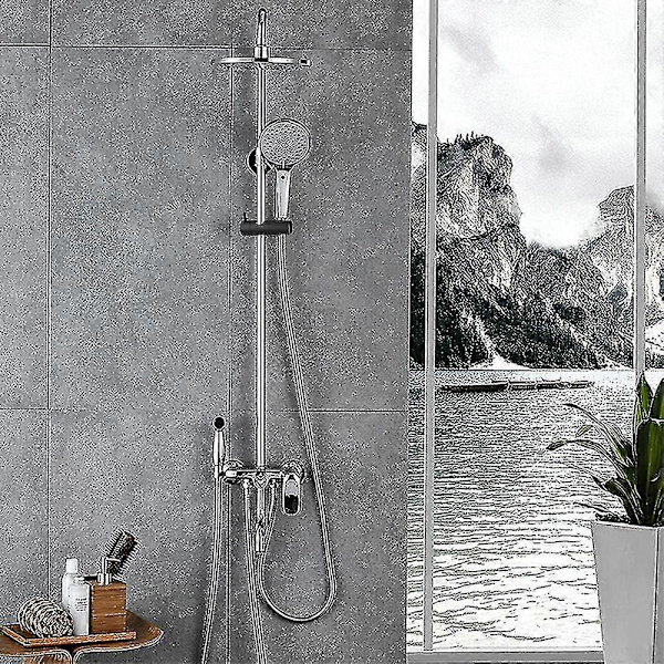 Dusch Slider Riser Rail Krom Dusch Justerbar Huvudhållare[D]