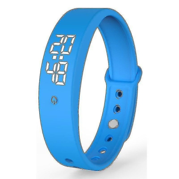 Smart armband vibrerande väckarklocka stegräknare uppladdningsbart armband  [kk] Blue