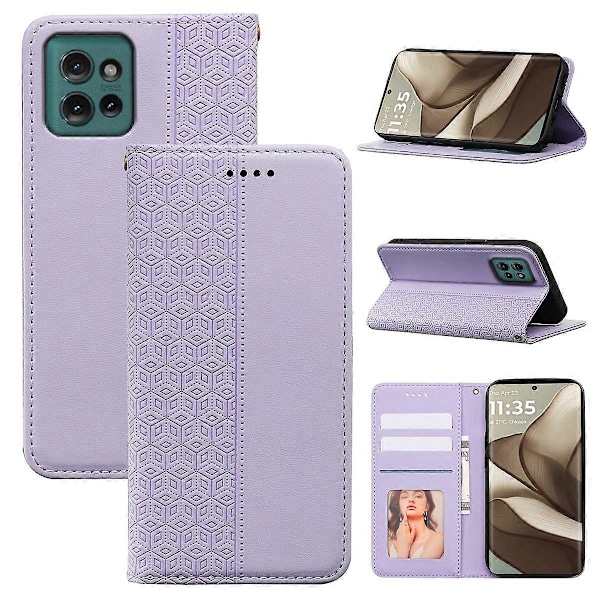 Til Motorola Edge 50 5G Telefon Cover [D] Multicolor Purple