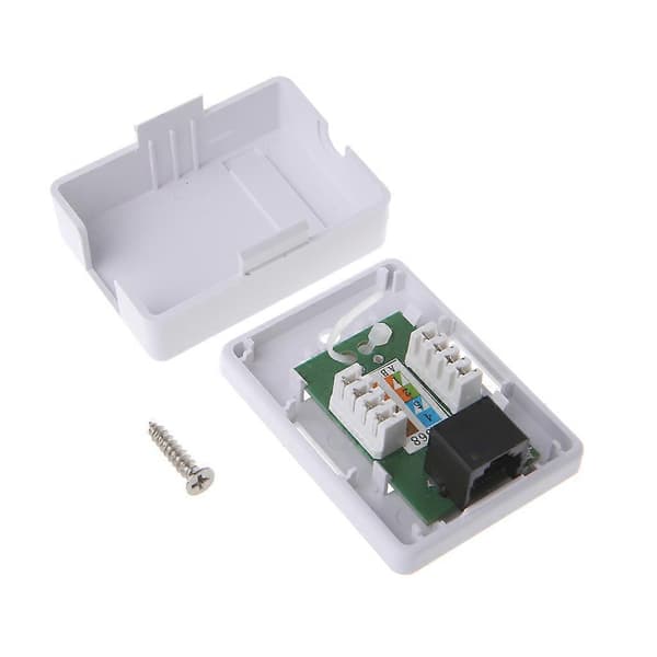 Väggkopplingsadapter Cat5e RJ45 Oskärmad Enkelport Skrivbordsmonteringsbox [D]