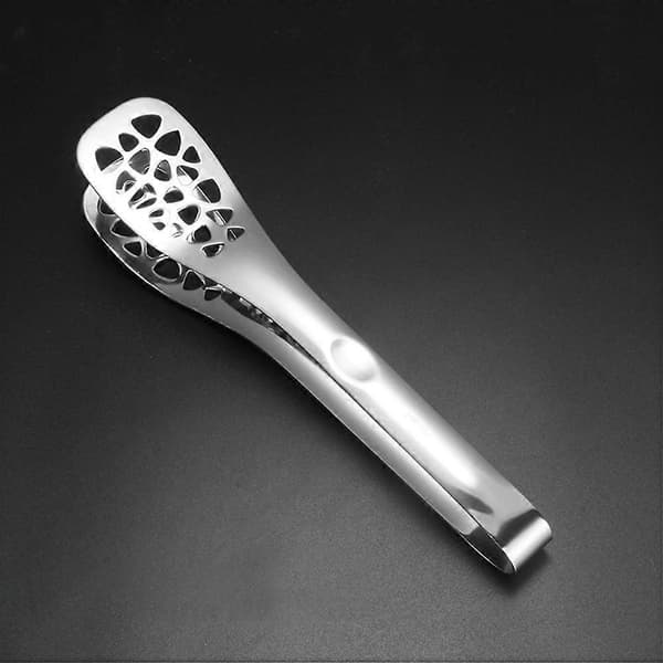 Matklype i rustfritt stål med uthulte hoder, brødklype, multifunksjonelle serveringsklyper for grillmat, biff [D] Silver 25*5*5cm