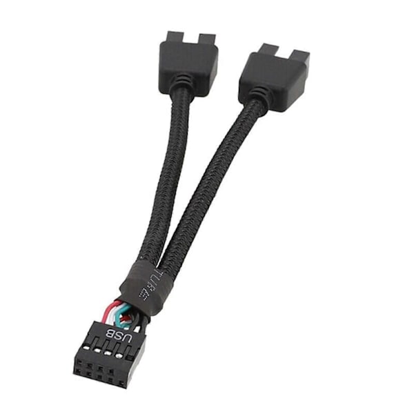 Moderkort USB 2.0 9-bens Header 1 til 2 Udvidelseshub Splitter Adapter ConvertGu