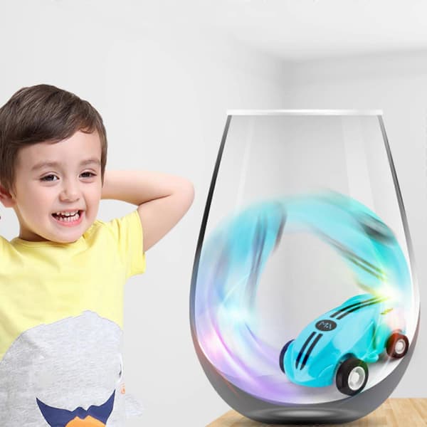 360 Mini High Speed -auto, Mini Leluauto, Lasten Läpinäkyvä Valoisa Leluauto [D] Blue
