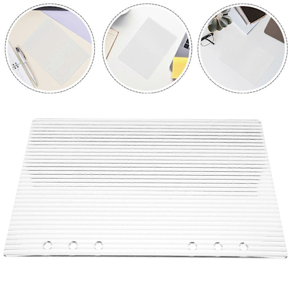 Ringbind 6-Ring Klar Akryl Ringbind Notesbog Cover A5 Akryl Planner Budget Ringbind Notesbog Cover Ringbind Notesbog Cover Notesbog Shell[D] Transparent 8X6.5X0.25cm