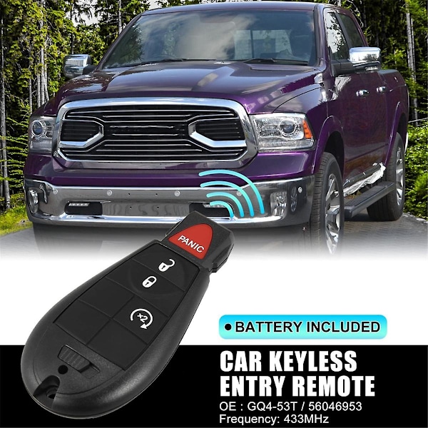 Bilnyckel Fjärrkontroll för Ram 1500 2013-2021 2500 3500 4500 5500 2013-2018 Nyckelfri Ingång Fjärrkontroll GQ4-5
