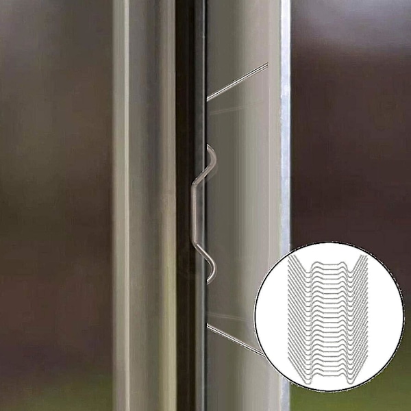 100 st Rostfritt Stål Växthus Glasrutsfästklämmor (med 50 Växthus Glasruts W-Trådklämmor och 50 Växthus Glasruts Z-Överlappsklämmor)