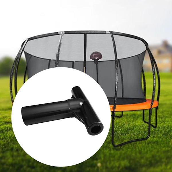 T-formet Rørhylse Trampoline Innhegning Stolpe Endestykker Tilbehør T Rør Erstatning Trampolinestolpedeksel for Treningshage[D] Black 8.8cmx7.6cm