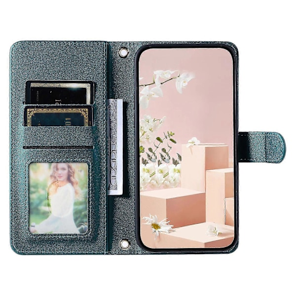 För Samsung Galaxy A33 5G Läderfodral Rombmönster Plånboksfodral med Ställ - Röd[D] Green Samsung Galaxy A33 5G