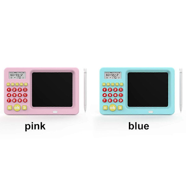 2-in-1 Matematiikka Kirjoitustabletti Lapsille - Pinkki/Sininen, Opi Matemaattisia Operaatioita Lisää, Vähennä, Kerro, Jaa, LCD-Näyttö[D] pink