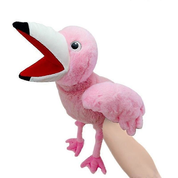 Söt Fågel Handdocka Barn Pedagogisk Plyschleksak Docka Förskola Föräldrabarn Berättande Papegoja Tygdocka - Bra kvalitet[D] flamingo