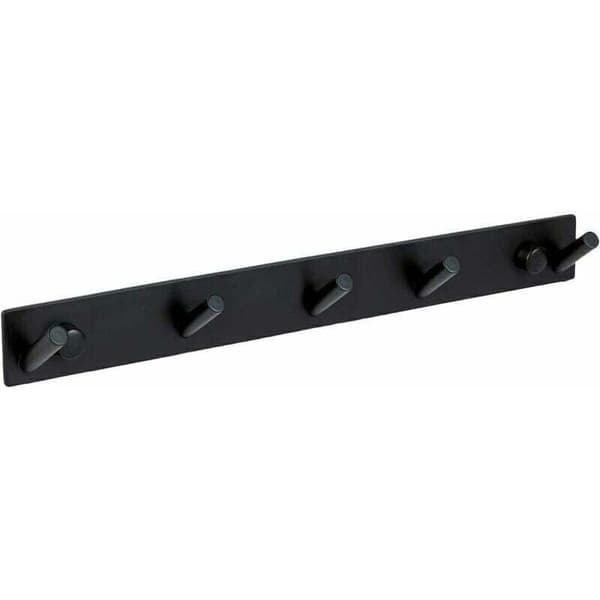 Håndklædeholder i rustfrit stål i sort - Badeværelseskrogsholder (Rustfrit stål (sort), 5 kroge) Noir 0.05