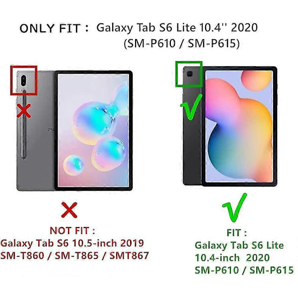 Galaxy Tab S6 Lite 10,4 tommer 2020 Model Sm-p610 Sm-p615 Tastatur Etui Med Touchpad Sød Rund Nøgle Farve Tastatur Aftagelig Bluetooth Touch Tastatur Light Blue