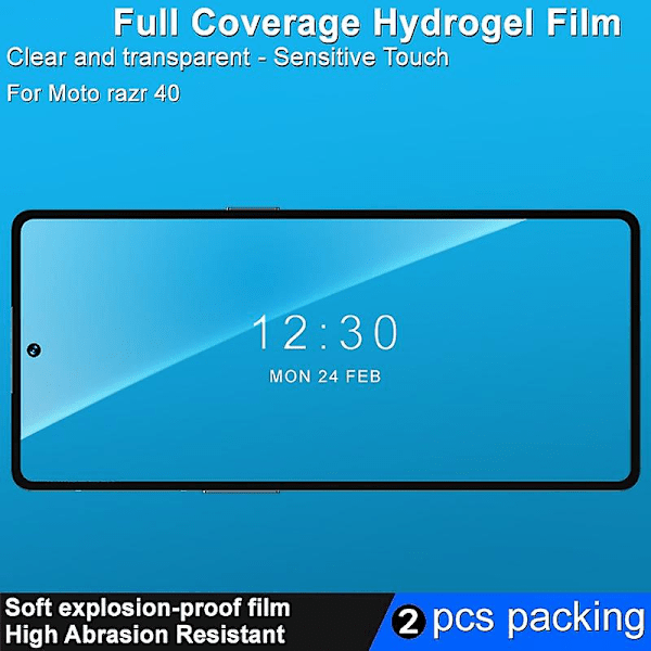 2 kpl/setti Hydrogel Film III Motorola Razr 40 5G -näytönsuojakalvo HD läpinäkyvä