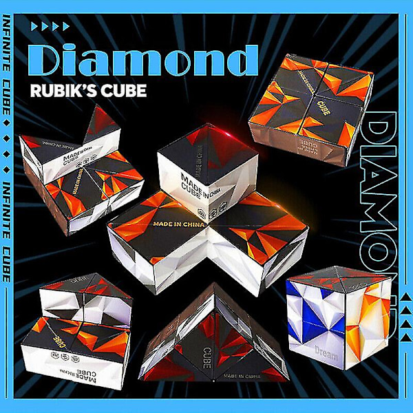 3D Muunneltava Monipuolinen Magneettinen Taikakuutio Käsillä Pyöritettävä Palapeli Antistressilelu Lahja[D] Diamond