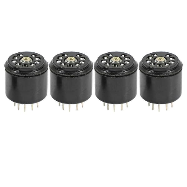 4x 9-Pin Bakelit Vakuumrörsockel Sparare bas För 12AX7 12AU7 ECC82 ECC83 förstärkare, 4 st[D] Black