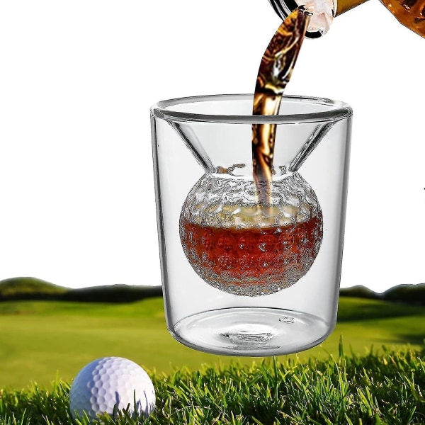Golf Whiskyglas, Golf Whiskyglas för män, Golfpresenter för män golfare, Whiskyglas med golfbollsform inbäddad [kk] 1 pcs