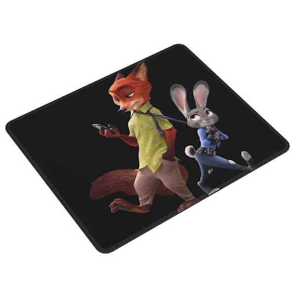 Zootopia musemåtte med gummikant, kontorpude, skrivepude, Multi Code Game pad musemåtter til computere bærbar mus musemåtte[D] Black 7" x 8.6"