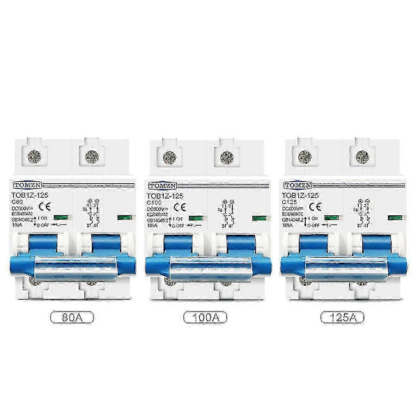 2p 80a 100a 125a DC MCB 600V Strömbrytare för PV-system C Kurva[D] 80A