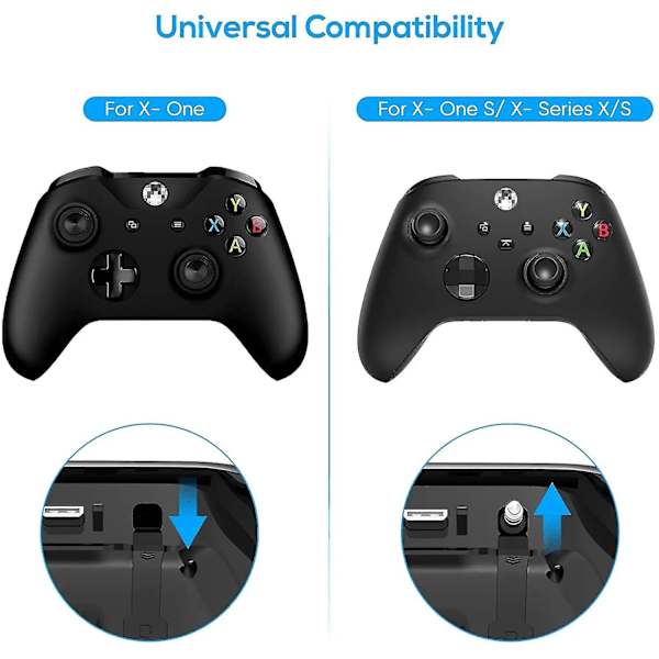 Tangentbord kompatibelt med Xbox Series X/s One/s/ Controller Gamepad, 2.4Ghz Mini Qwerty Tangentbord Gaming Chatpad med Audio/headset Jack-AW BLACK