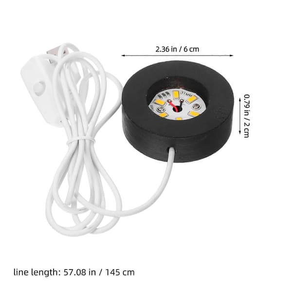 LED Lampefod til Kunst Skrivebordsindretning 3 stk. Rund Natlys Stand [D]