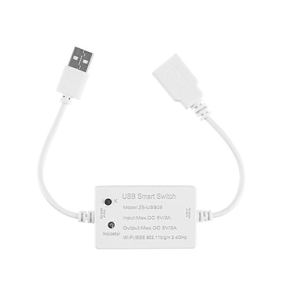Tuya Zigbee USB Switch USB Smart Switch Controller Zigbee Husholdningsapparat Strømafbryder Switch Controller Module[D] White