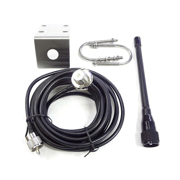 VHF Marinantenn 156-163 MHz Gummiförseglad Mastantenn med 5m RG-58 Kabel för Båt Seglbåt Y