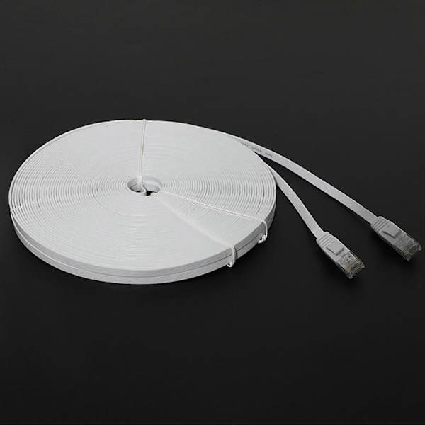 6 Ethernet Kabel 100 Ft (30 Meter) Flad Tynd Lang Internet Netværk LAN, Cat6 Højhastighedscomputer