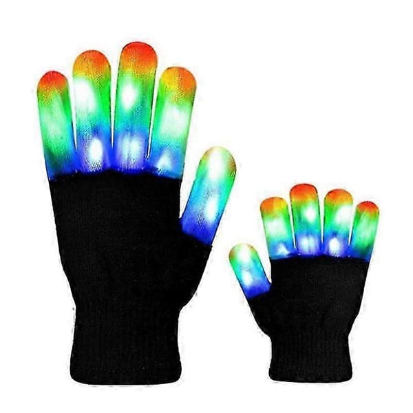 LED-handsker med lys, julefest, lyseffekter, lysende julepynt til voksne og børn [D] Childrens