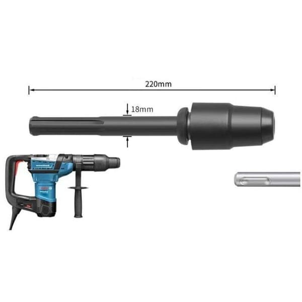 SDS-Max til SDS-Plus omformeradapter med chuck - Bitkobling for borhammer/drill - Meisel/bor/bit - CR-V stål 0.05