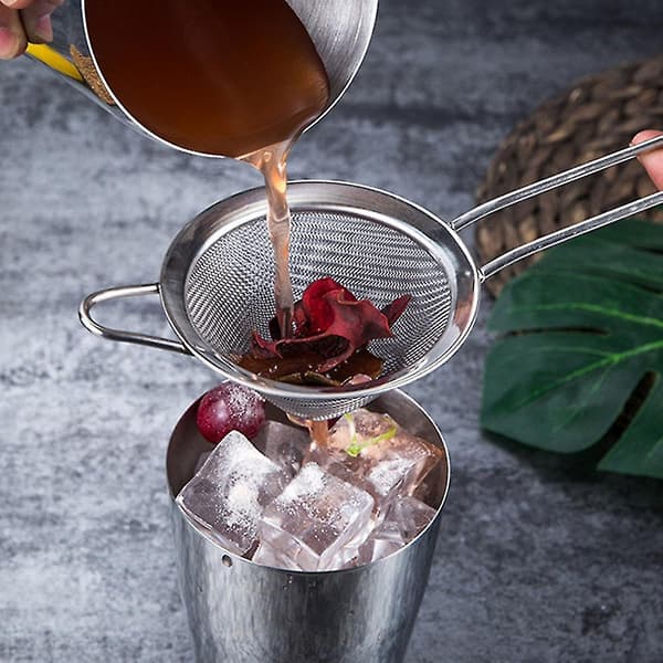 Cocktail shaker i rustfritt stål, finmasket sil, bartendersett til salgs Q[D]